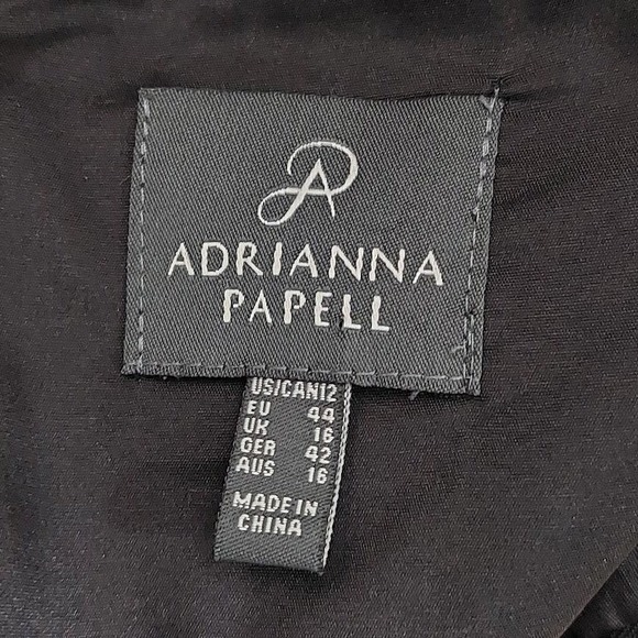 Adrianna Papell Sheath Dress Women's 12 Black White Floral Lace Print Cocktail - Picture 7 of 9